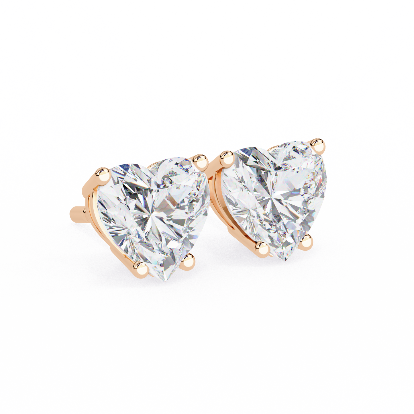 Eco Luxe 2.43 ct Heart-Cut Lab Diamond Stud Earrings