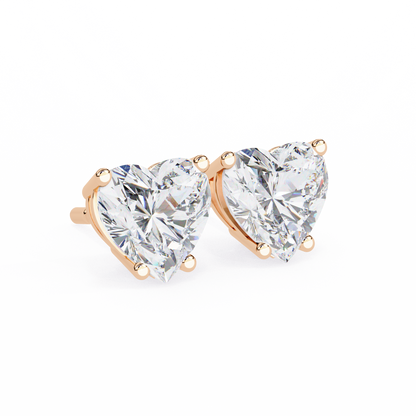 Eco Luxe 2.43 ct Heart-Cut Lab Diamond Stud Earrings