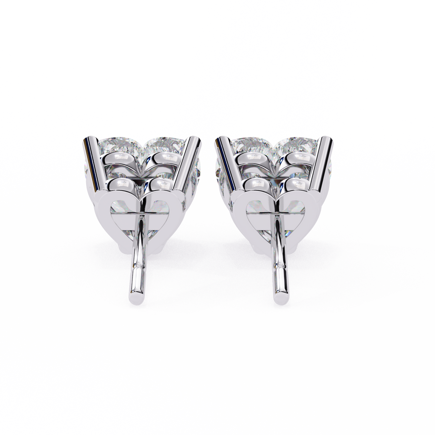 Eco Luxe 2.43 ct Heart-Cut Lab Diamond Stud Earrings