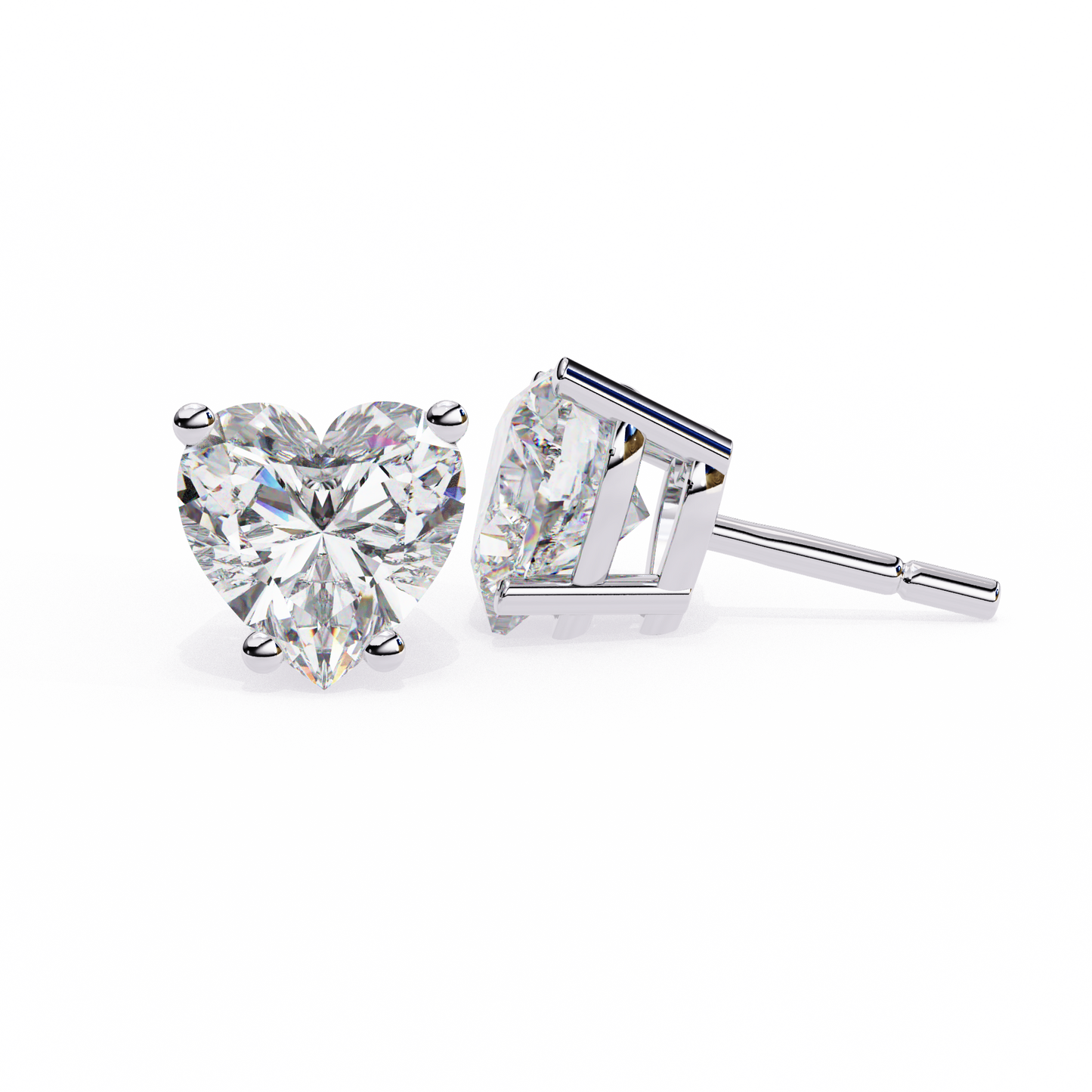 Eco Luxe 2.43 ct Heart-Cut Lab Diamond Stud Earrings