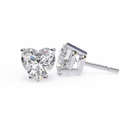 Eco Luxe 2.43 ct Heart-Cut Lab Diamond Stud Earrings