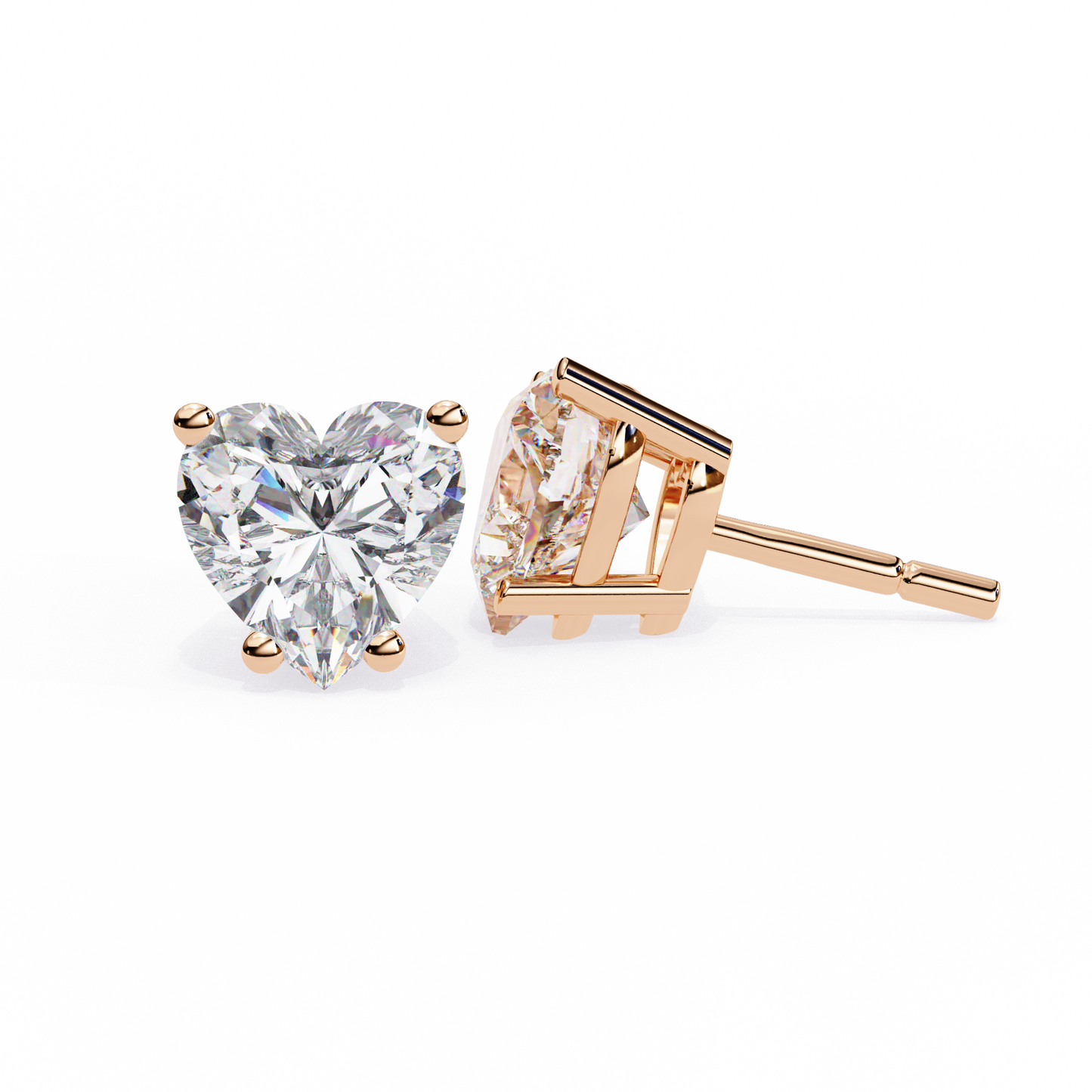 Eco Luxe 2.43 ct Heart-Cut Lab Diamond Stud Earrings
