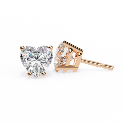 Eco Luxe 2.43 ct Heart-Cut Lab Diamond Stud Earrings