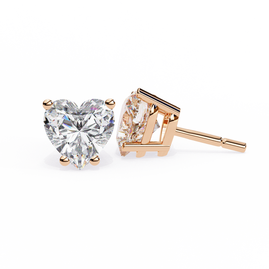 Eco Luxe 2.43 ct Heart-Cut Lab Diamond Stud Earrings