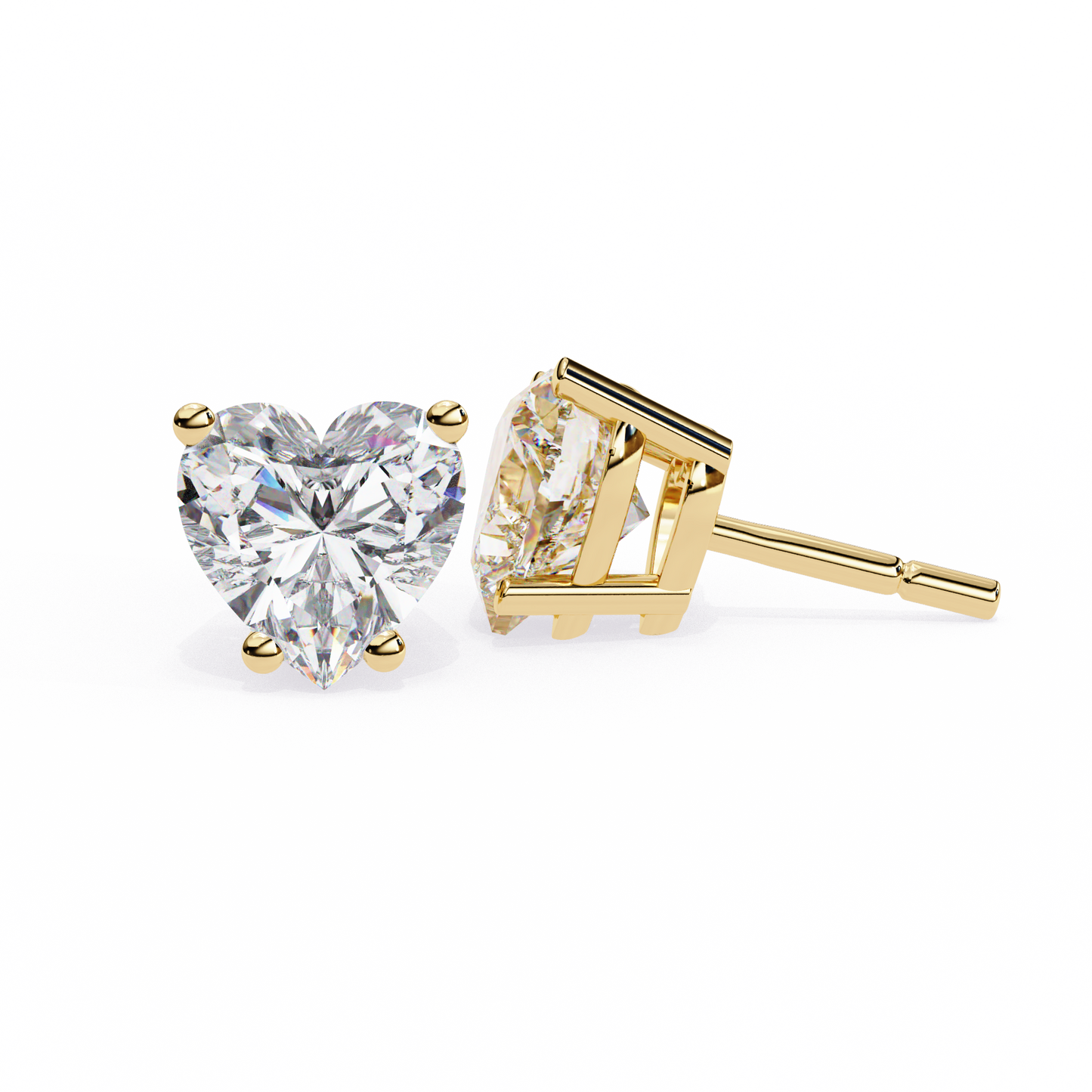 Eco Luxe 2.43 ct Heart-Cut Lab Diamond Stud Earrings