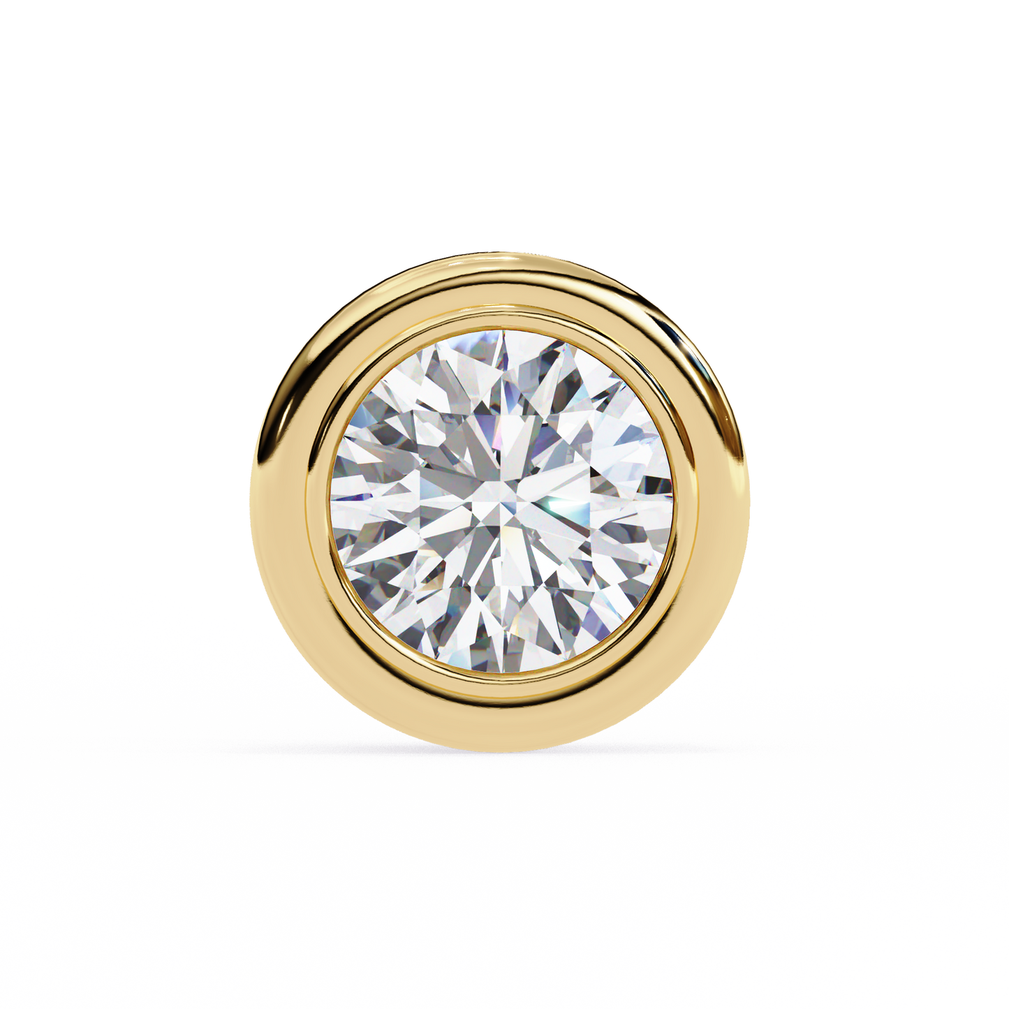 2.57ct Round Lab-Grown Diamond Bezel-Set Stud Earrings