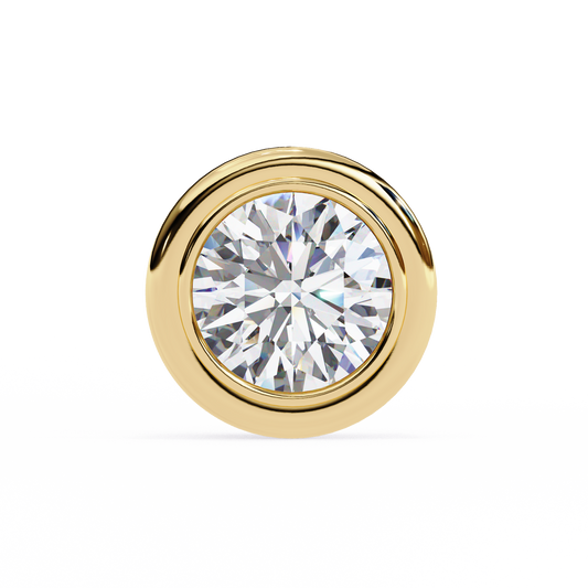 2.57ct Round Lab-Grown Diamond Bezel-Set Stud Earrings