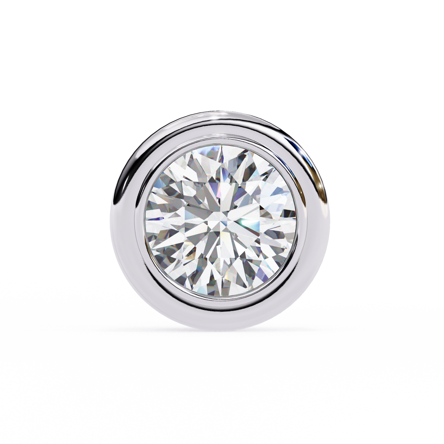 2.57ct Round Lab-Grown Diamond Bezel-Set Stud Earrings