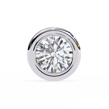 2.57ct Round Lab-Grown Diamond Bezel-Set Stud Earrings
