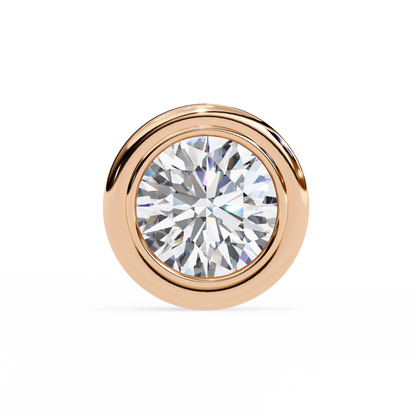 2.57ct Round Lab-Grown Diamond Bezel-Set Stud Earrings