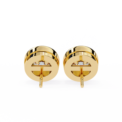 2.57ct Round Lab-Grown Diamond Bezel-Set Stud Earrings