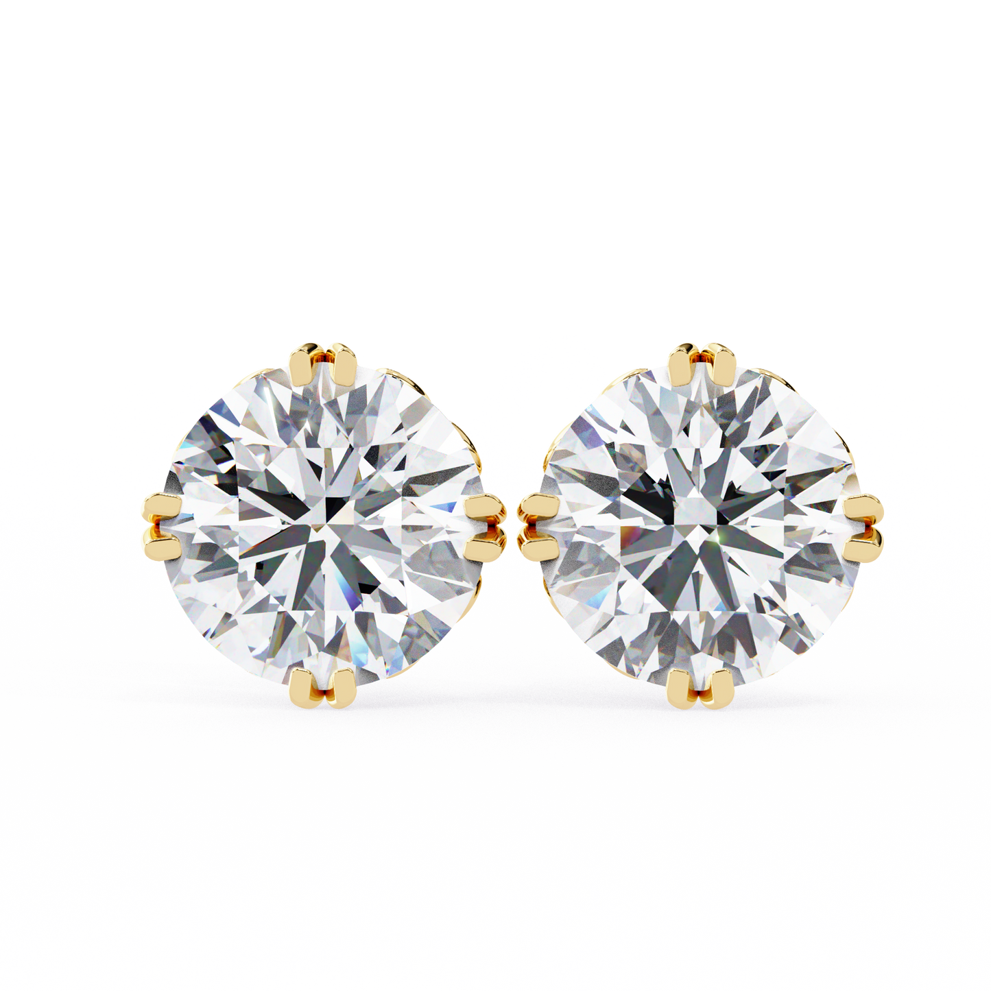 2.57ct Round Lab Diamond Studs – Signature Designer Prong Setting