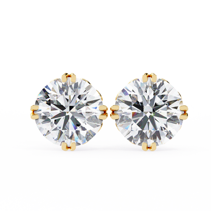 2.57ct Round Lab Diamond Studs – Signature Designer Prong Setting