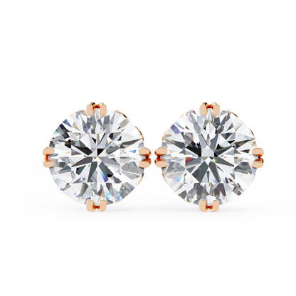 2.57ct Round Lab Diamond Studs – Signature Designer Prong Setting