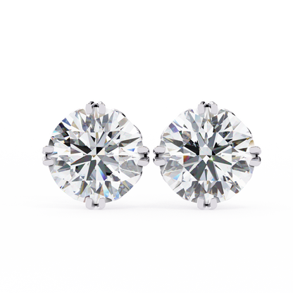 2.57ct Round Lab Diamond Studs – Signature Designer Prong Setting