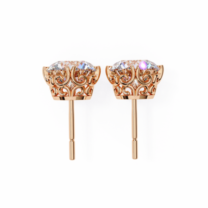 2.57ct Round Lab Diamond Studs – Signature Designer Prong Setting