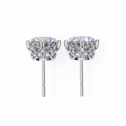 2.57ct Round Lab Diamond Studs – Signature Designer Prong Setting