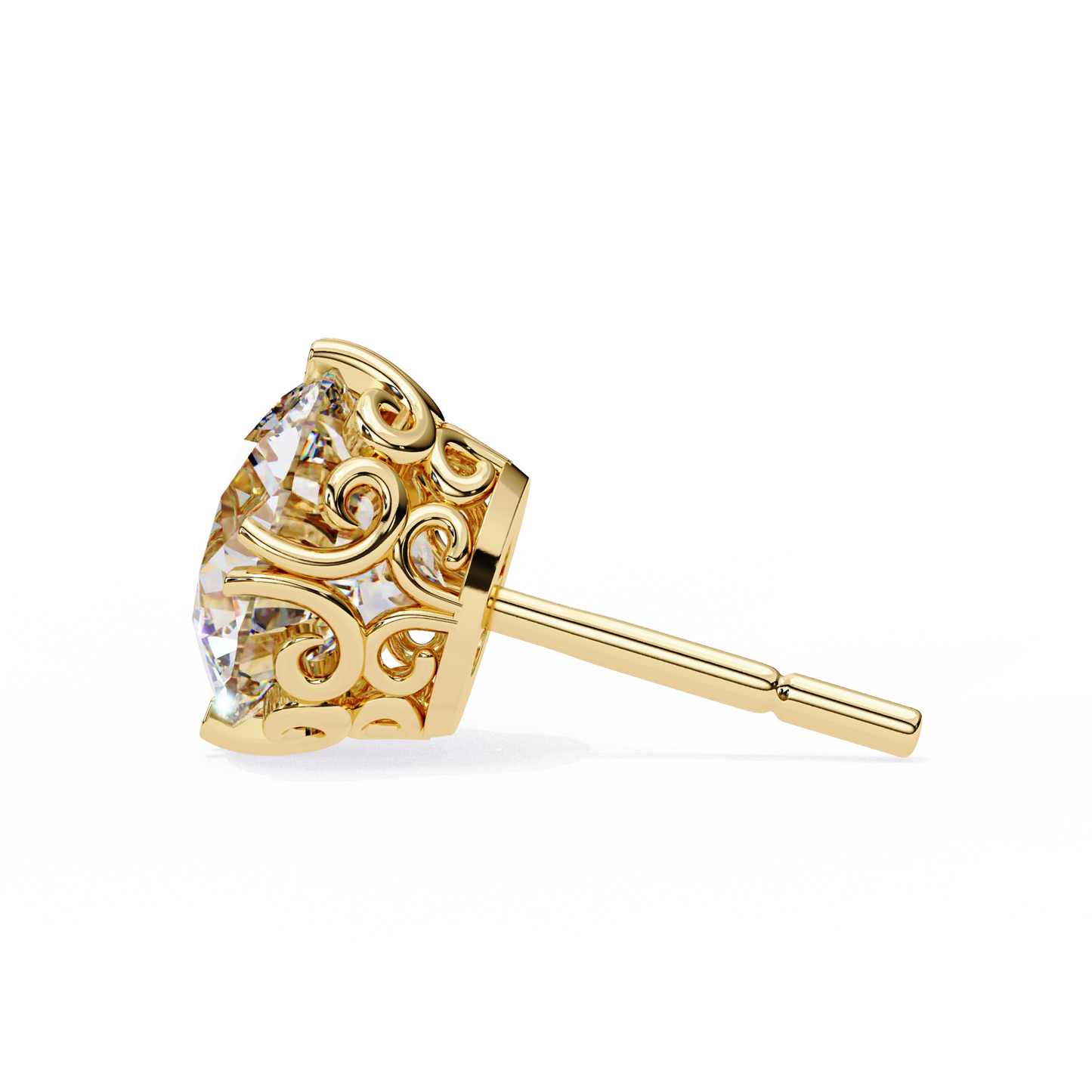 2.57ct Round Lab Diamond Studs – Signature Designer Prong Setting