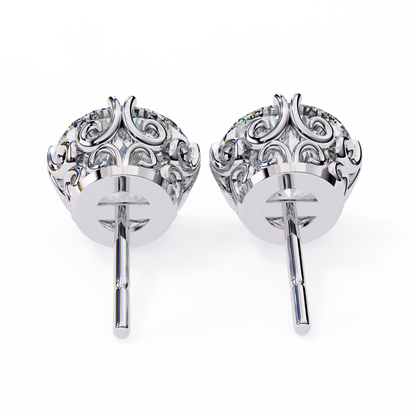 2.57ct Round Lab Diamond Studs – Signature Designer Prong Setting