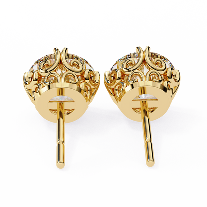 2.57ct Round Lab Diamond Studs – Signature Designer Prong Setting