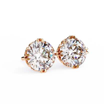 2.57ct Round Lab Diamond Studs – Signature Designer Prong Setting