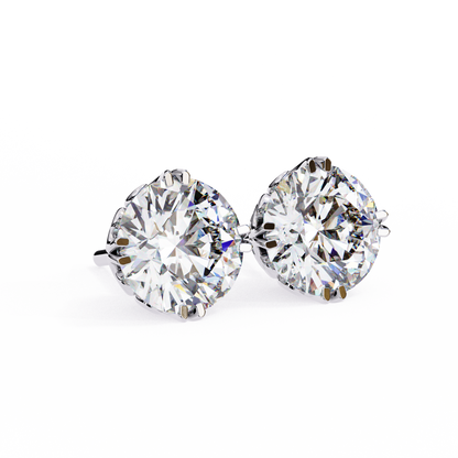 2.57ct Round Lab Diamond Studs – Signature Designer Prong Setting