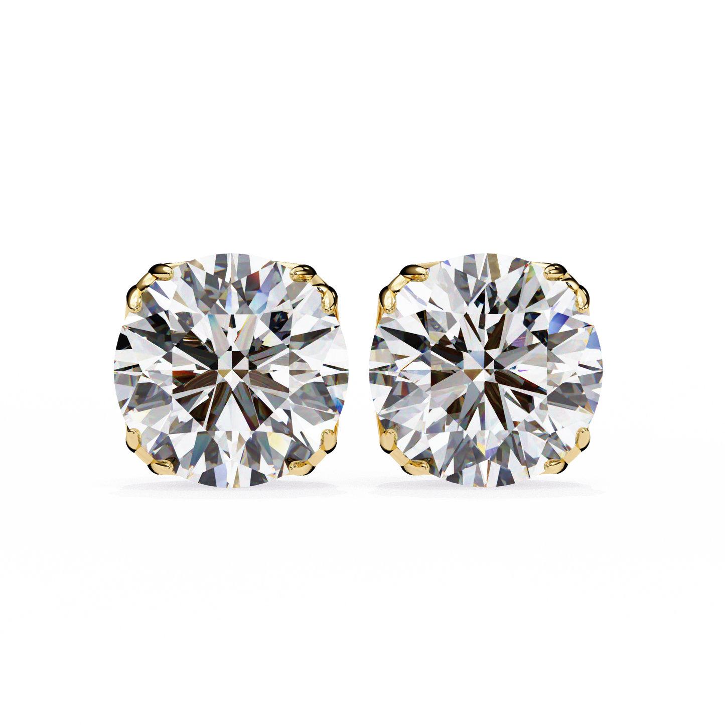 Modern 2.57ct Round Lab Diamond Studs – Signature Prong Design