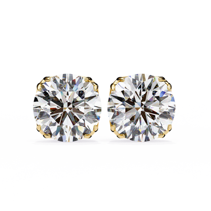 Modern 2.57ct Round Lab Diamond Studs – Signature Prong Design