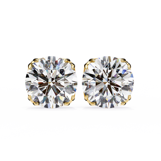 Modern 2.57ct Round Lab Diamond Studs – Signature Prong Design