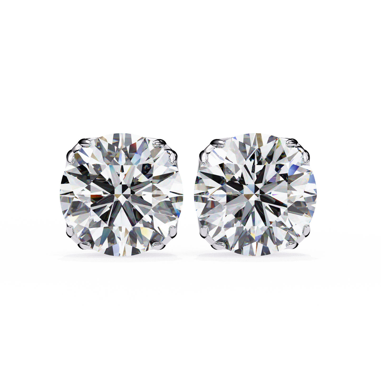 Modern 2.57ct Round Lab Diamond Studs – Signature Prong Design