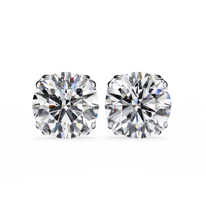 Modern 2.57ct Round Lab Diamond Studs – Signature Prong Design
