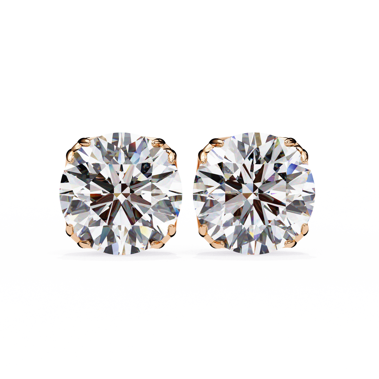 Modern 2.57ct Round Lab Diamond Studs – Signature Prong Design
