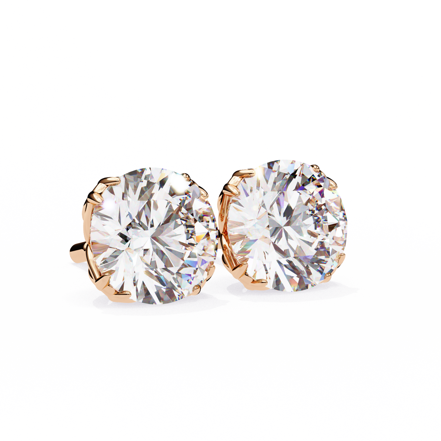 Modern 2.57ct Round Lab Diamond Studs – Signature Prong Design