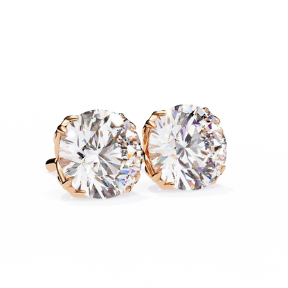 Modern 2.57ct Round Lab Diamond Studs – Signature Prong Design