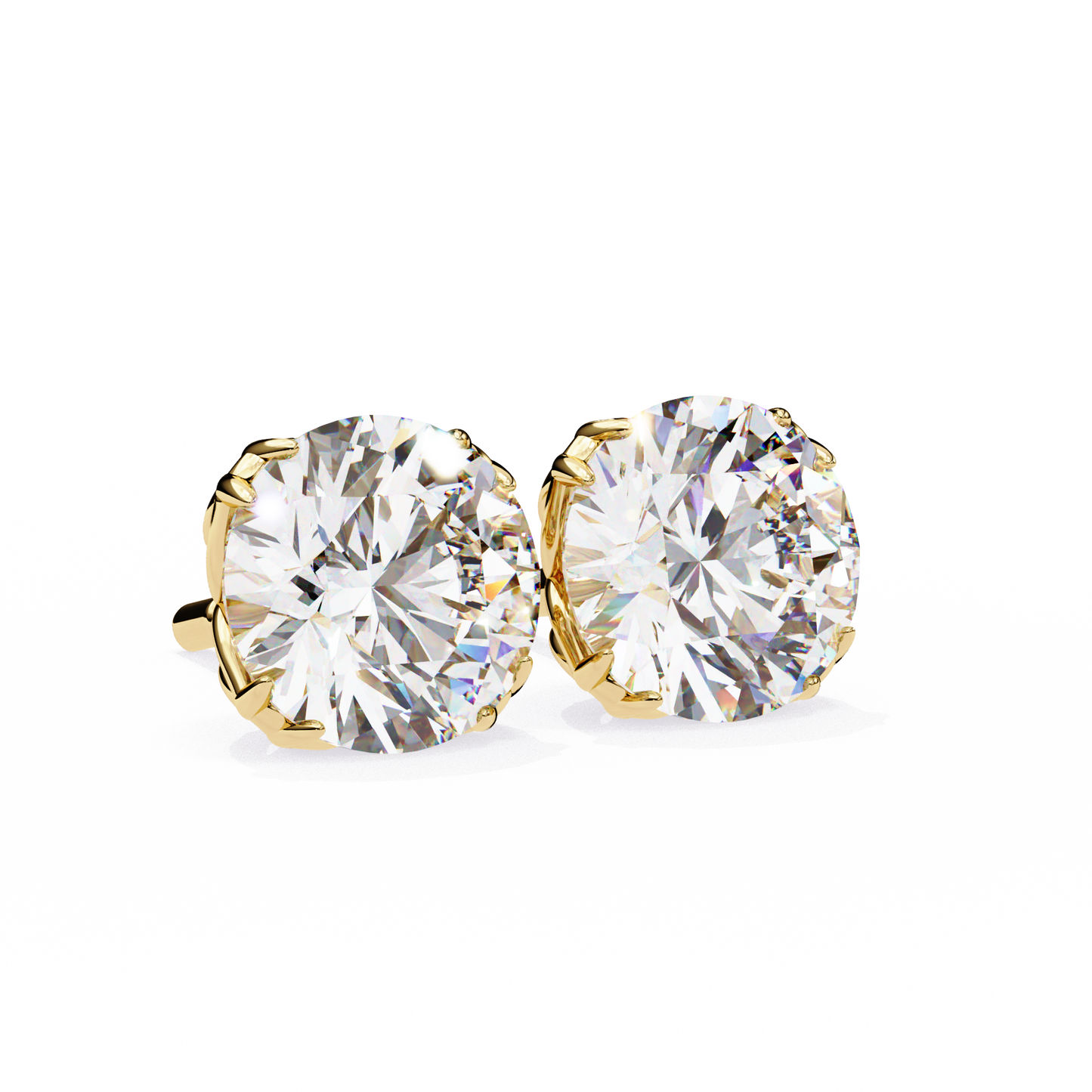 Modern 2.57ct Round Lab Diamond Studs – Signature Prong Design