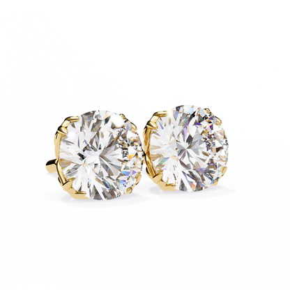 Modern 2.57ct Round Lab Diamond Studs – Signature Prong Design
