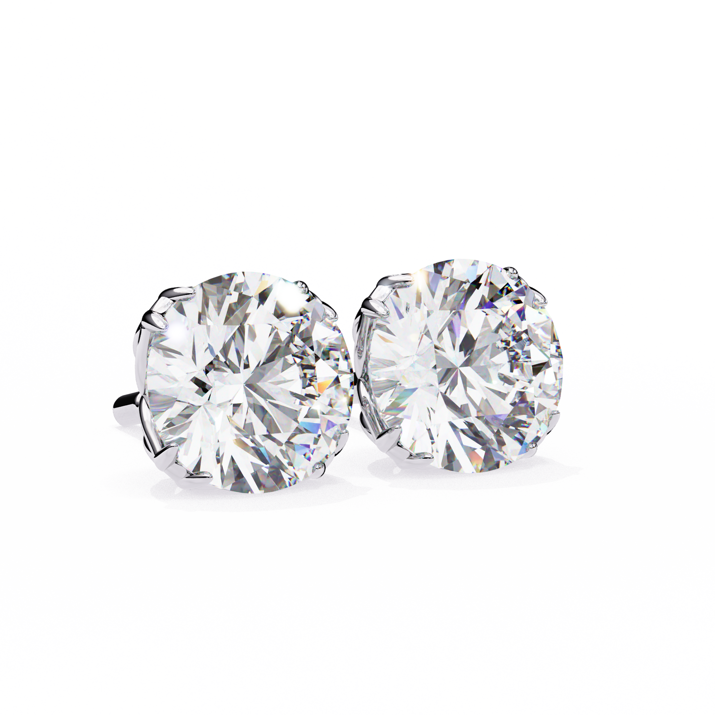 Modern 2.57ct Round Lab Diamond Studs – Signature Prong Design