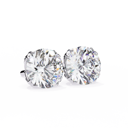 Modern 2.57ct Round Lab Diamond Studs – Signature Prong Design