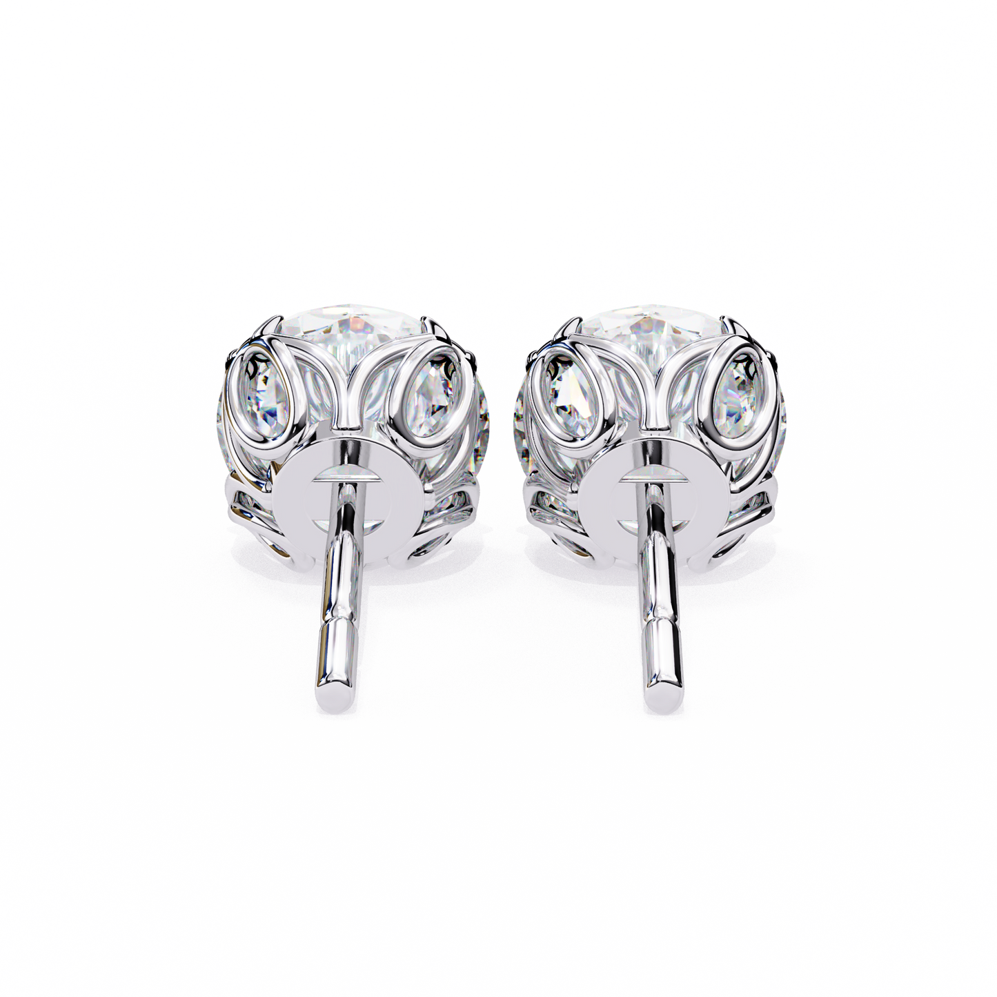 Modern 2.57ct Round Lab Diamond Studs – Signature Prong Design