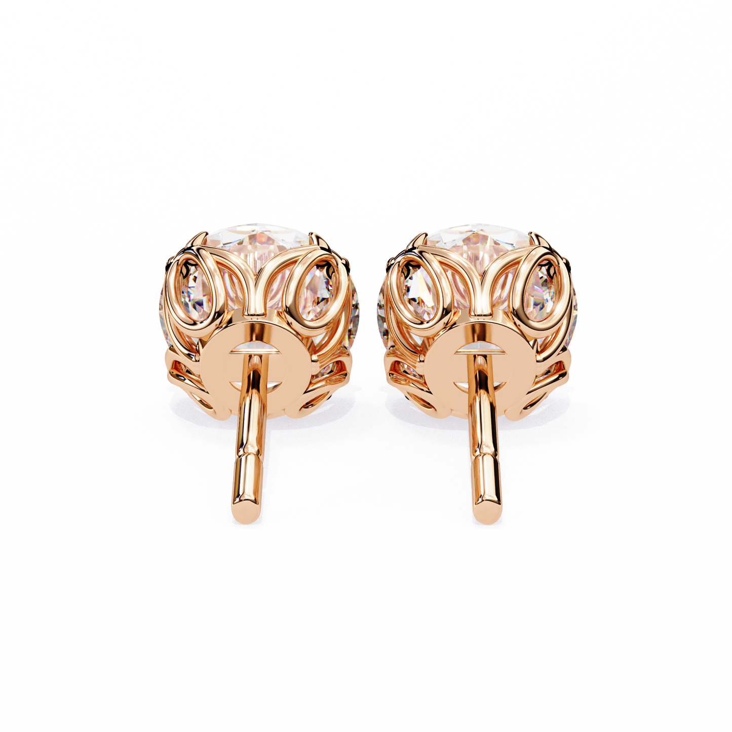 Modern 2.57ct Round Lab Diamond Studs – Signature Prong Design