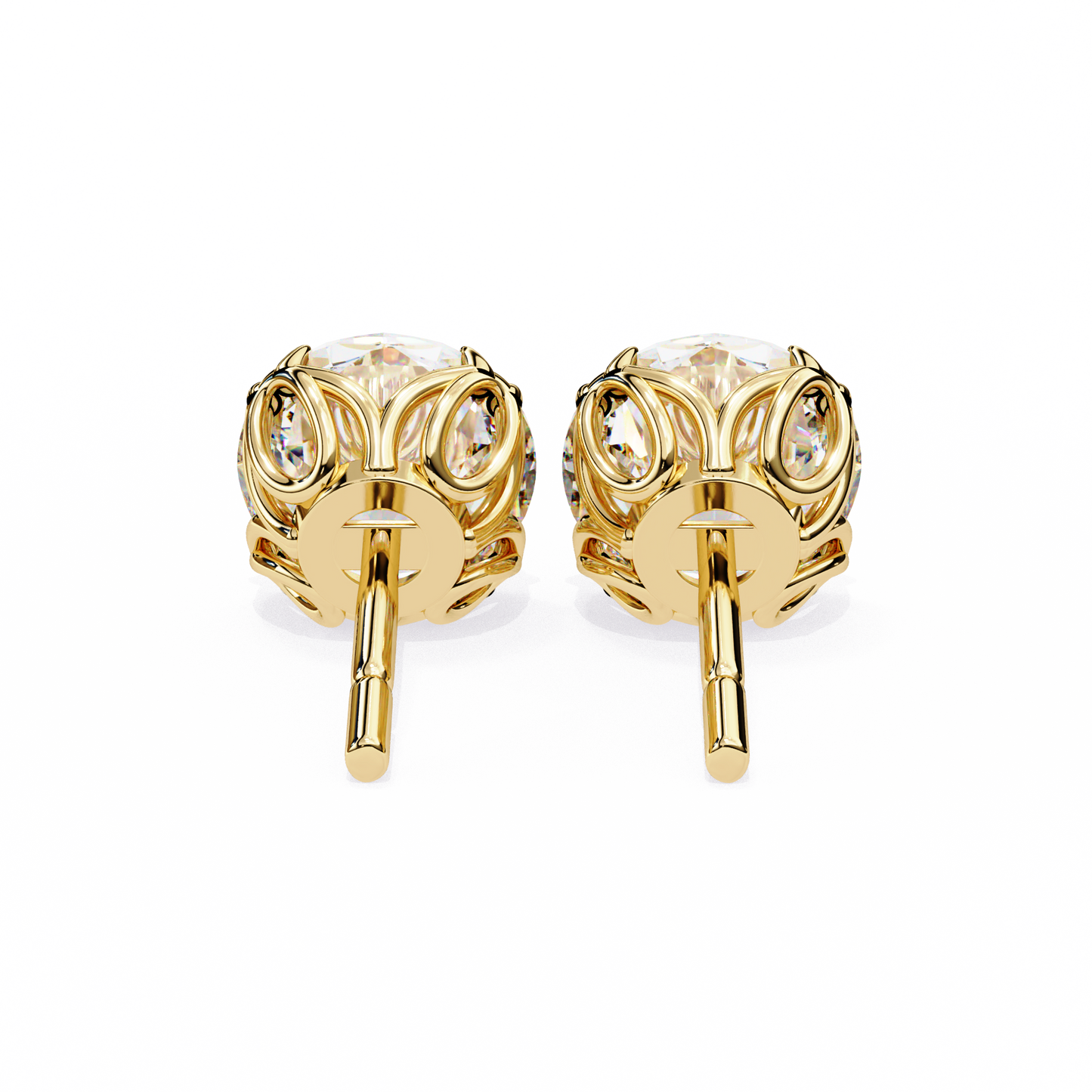 Modern 2.57ct Round Lab Diamond Studs – Signature Prong Design