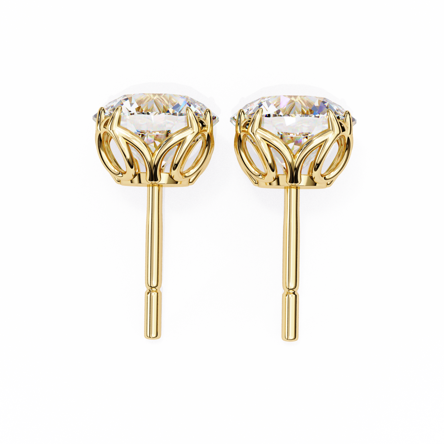 Modern 2.57ct Round Lab Diamond Studs – Signature Prong Design