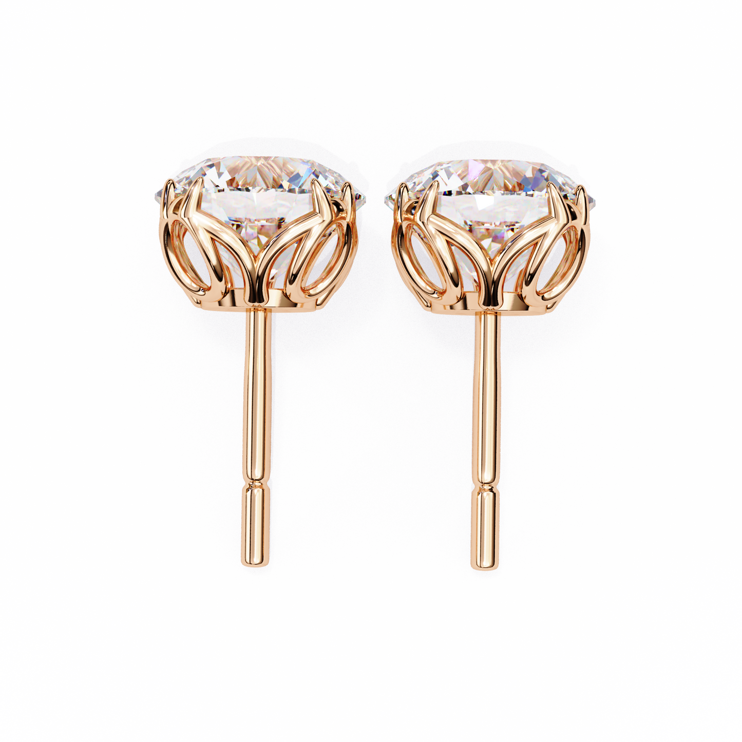 Modern 2.57ct Round Lab Diamond Studs – Signature Prong Design