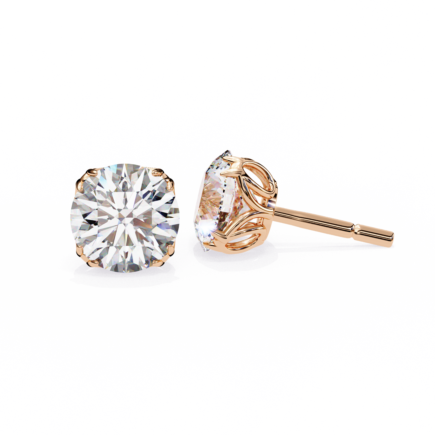 Modern 2.57ct Round Lab Diamond Studs – Signature Prong Design