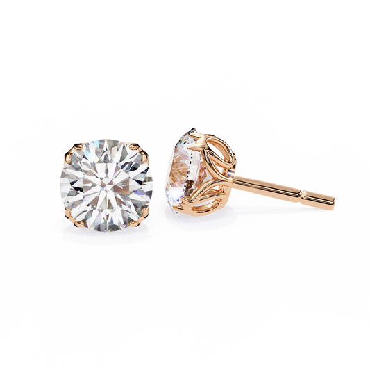 Modern 2.57ct Round Lab Diamond Studs – Signature Prong Design