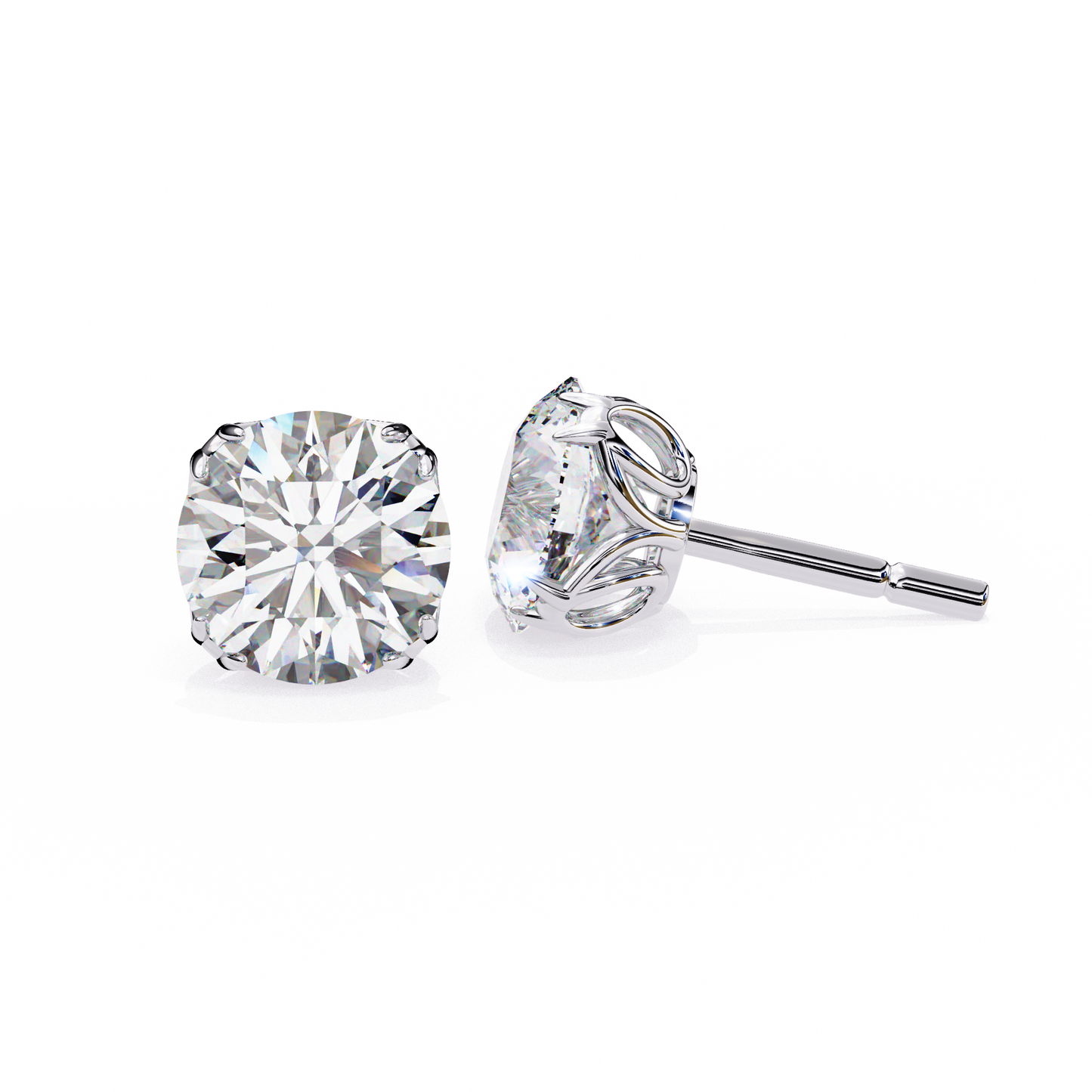 Modern 2.57ct Round Lab Diamond Studs – Signature Prong Design