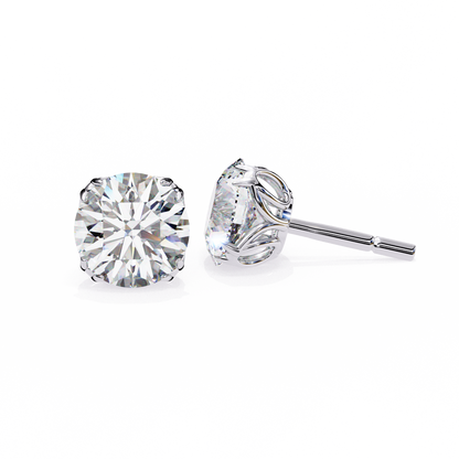 Modern 2.57ct Round Lab Diamond Studs – Signature Prong Design