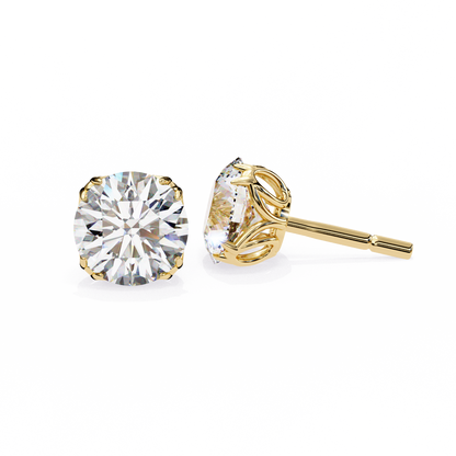 Modern 2.57ct Round Lab Diamond Studs – Signature Prong Design