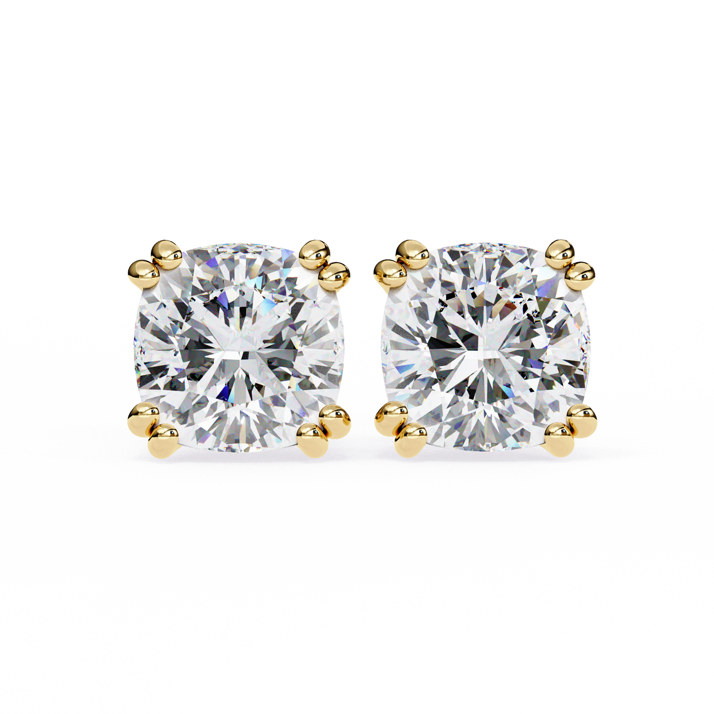 Timeless 2.24ct Cushion‑Cut Lab Diamond Stud Earrings – Romantic Pillow-Cut Elegance