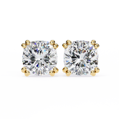 Timeless 2.24ct Cushion‑Cut Lab Diamond Stud Earrings – Romantic Pillow-Cut Elegance